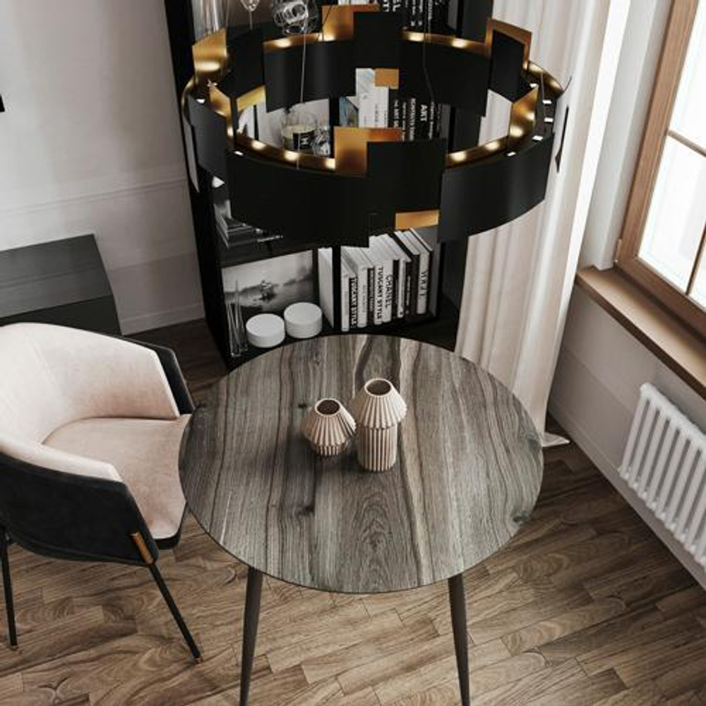 Леер М рустик браун опора черная Plazwood