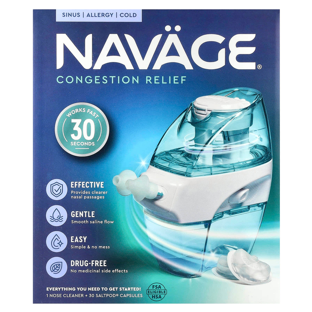 Navage, Nasal Care, стартовый набор для чистки носа, 1 набор