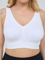 Гладкий бюстгальтер-топ с широкими бретелями (Размер: XL) (Цвет: серый)