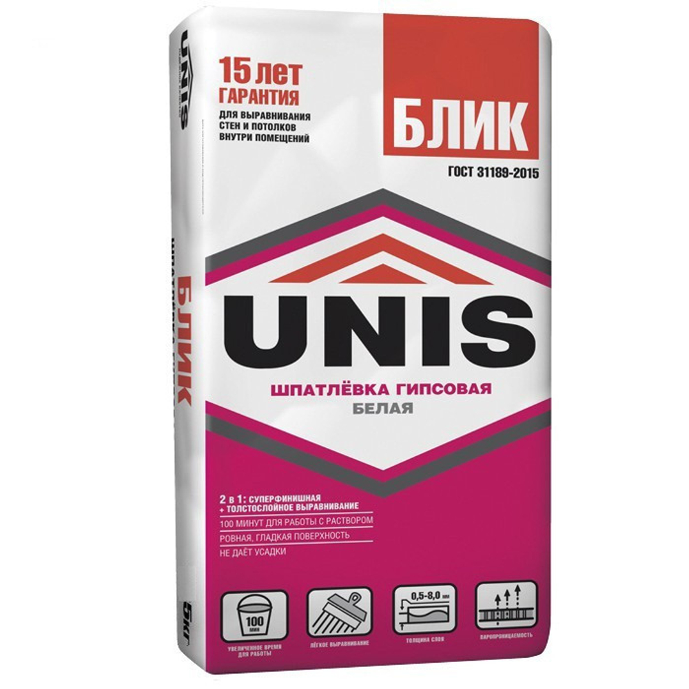 Шпатлевка гипсовая Юнис Блик 5кг