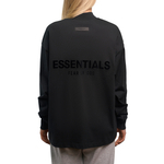 Fear of God Essentials Flocked Long Sleeve T-Shirt "Jet Black"