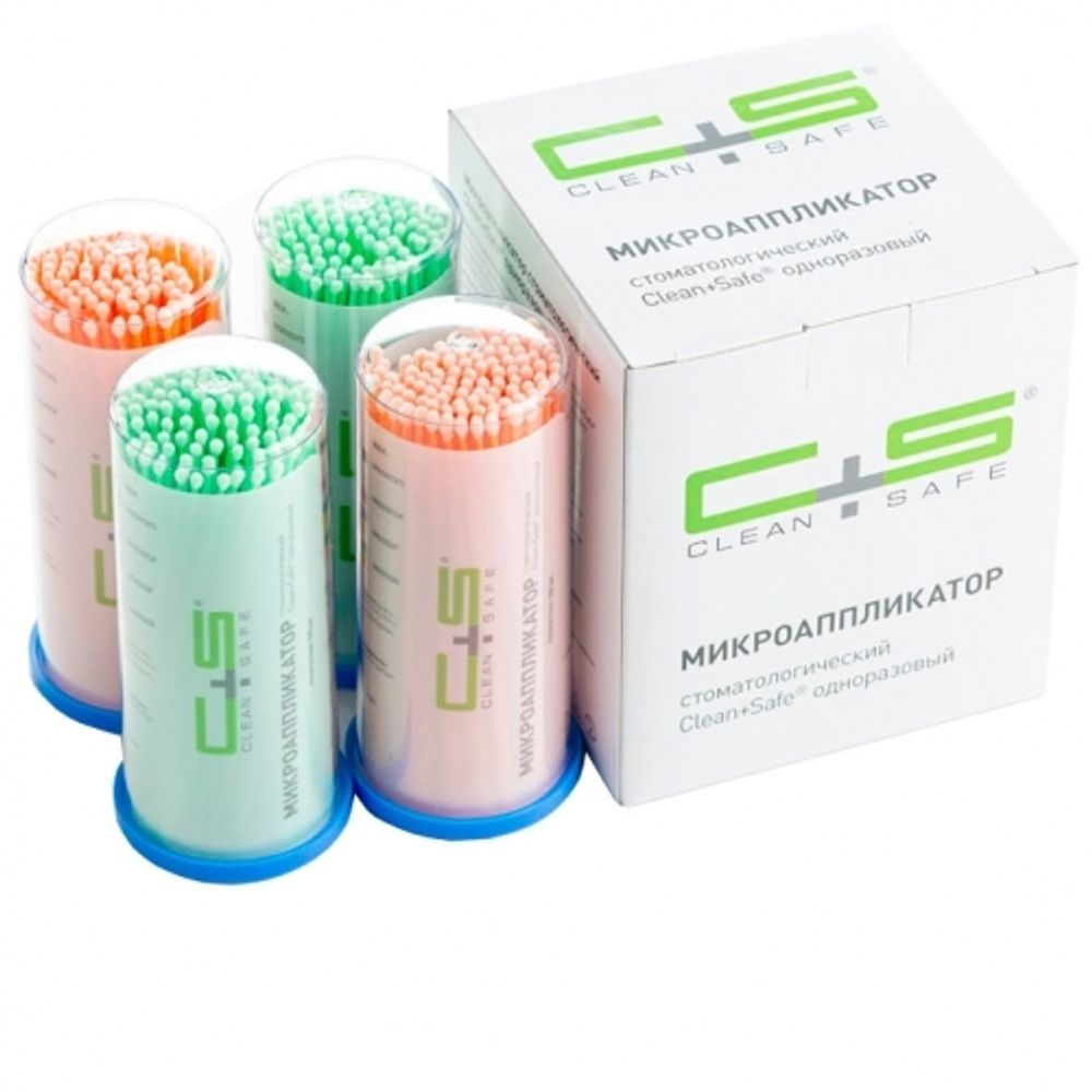 Аппликаторы Clean+Safe №4 Regular (оранжевый, зеленый) 100 шт