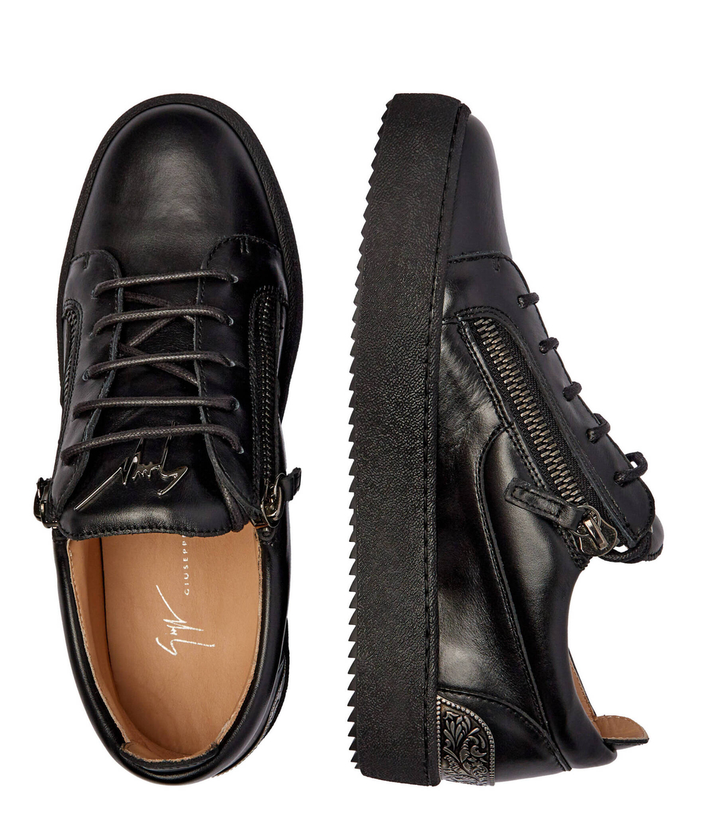 Кожаные кроссовки london Giuseppe Zanotti - черный(RU40027)