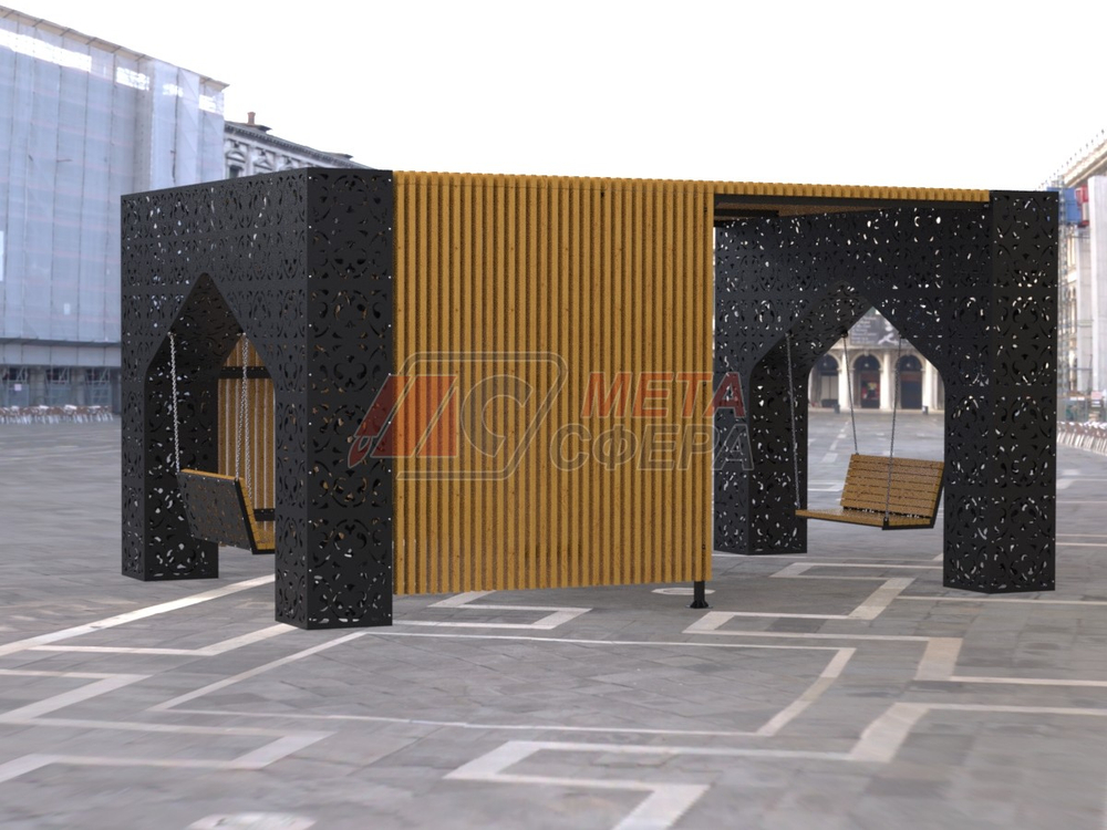 Пергола Шахерезада с резной скамейкой