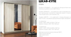Шкаф-купе Стоун Стандарт 2-дверный