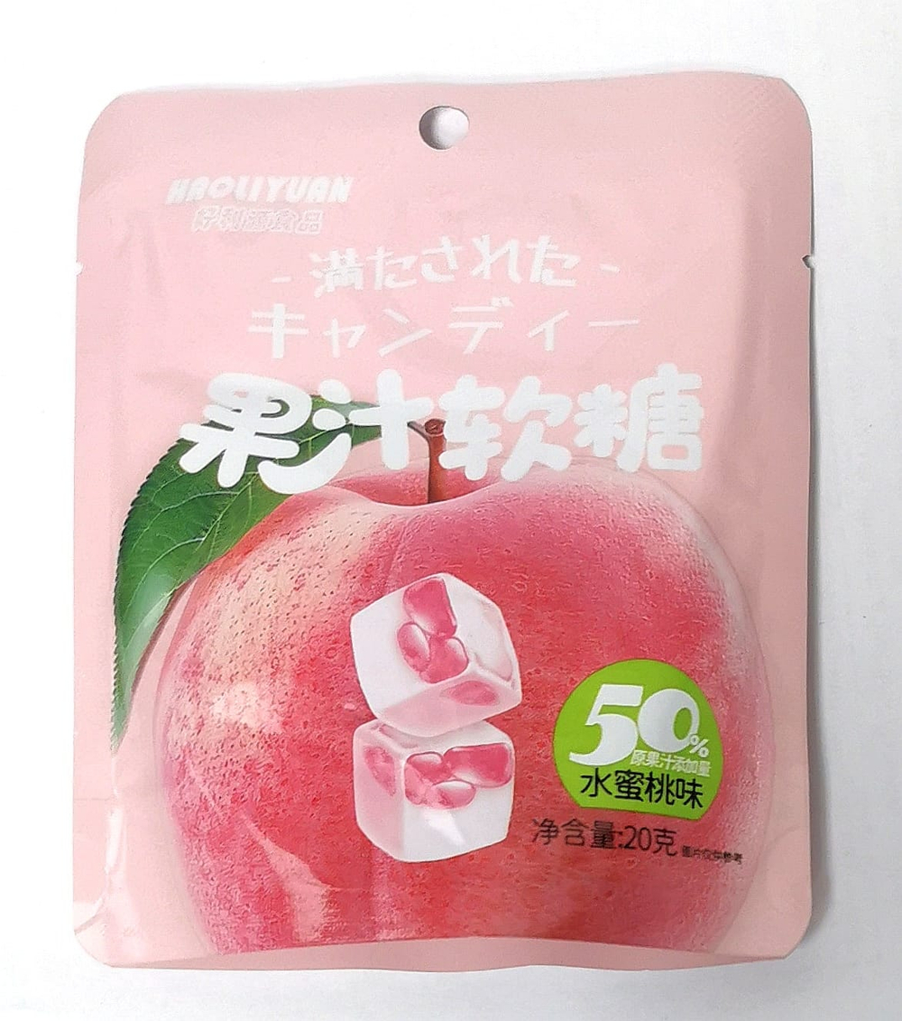 Мармелад HAOLVYUAN с соком 50% персик 20гр