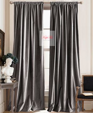 Шторы бархат Luxe (темно-серый)