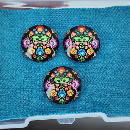 Принт, 16мм, круглый, стеклянный кабошон