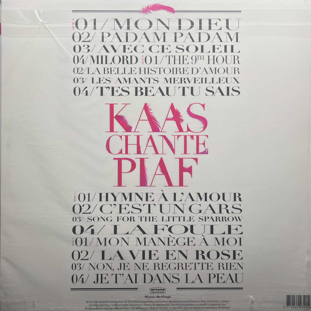 Patricia Kaas – Kaas Chante Piaf (Голландия 2024г.) Pink