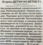 Огурец Детки на ветке F1 10 шт СМО-88