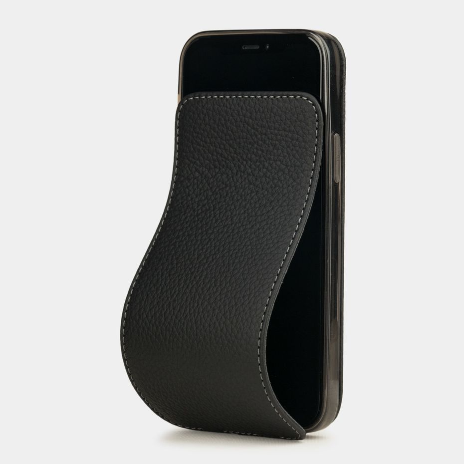 Чехол для iPhone 12 Pro Max из натуральной кожи теленка, цвета черный