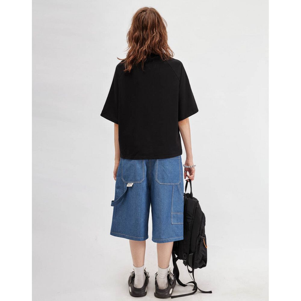 Футболка SoWhat? Logo укороченная черная