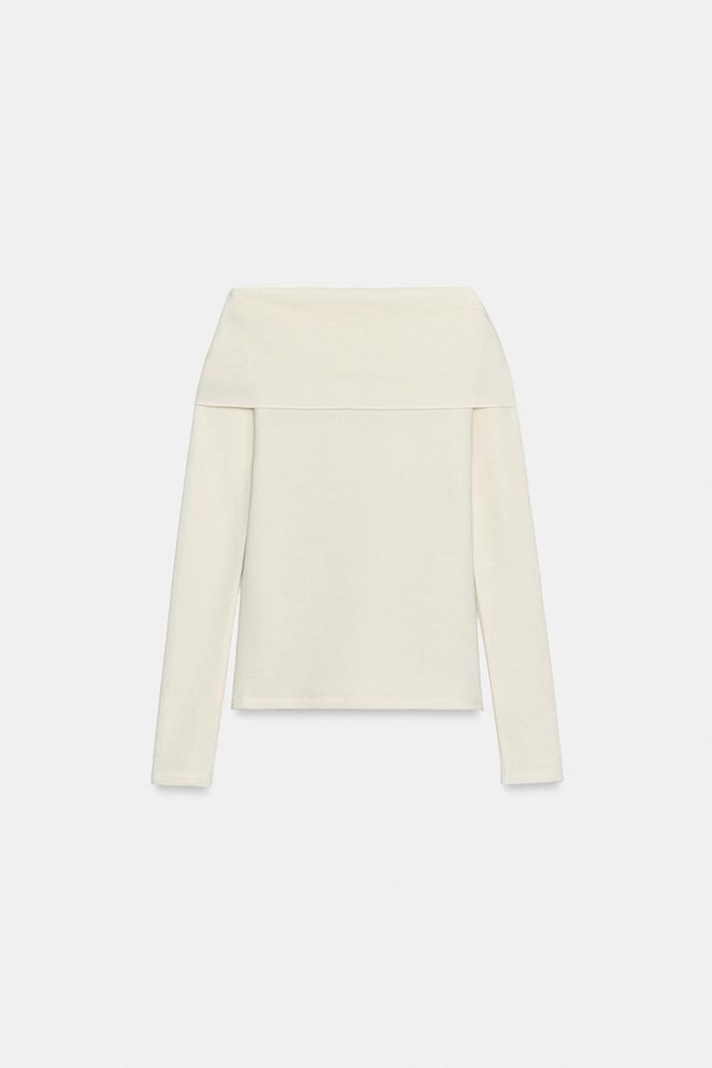 ZARA ТОП ИЗ МЯГКОЙ ТКАНИ С ПРЯЖКОЙ, ЭКРЮ