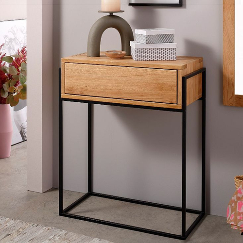 Туалетный столик консоль G+K 63х35 см из массива дикого дуба в стиле лофт