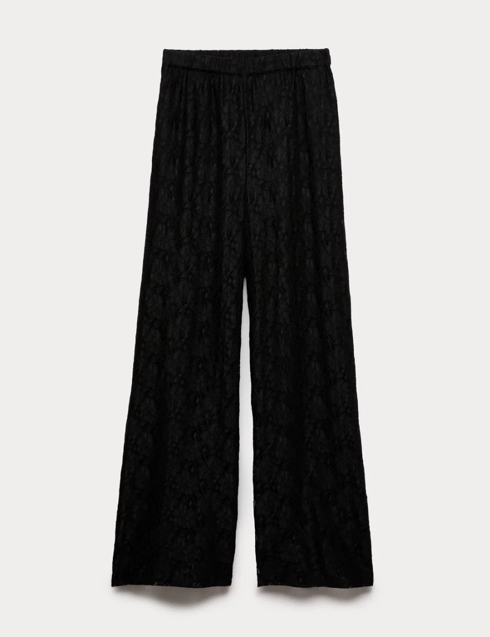 Брюки с широкими штанинами и кружевными деталями - MARKS&SPENCER