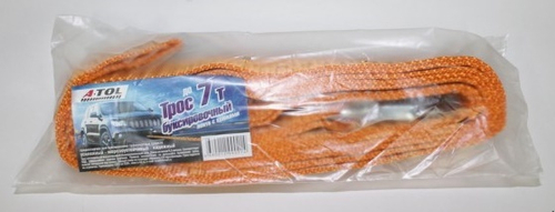 Трос буксир. (7 т) лента 2 крюка /4,5 м/ усилен. (A-TOL)