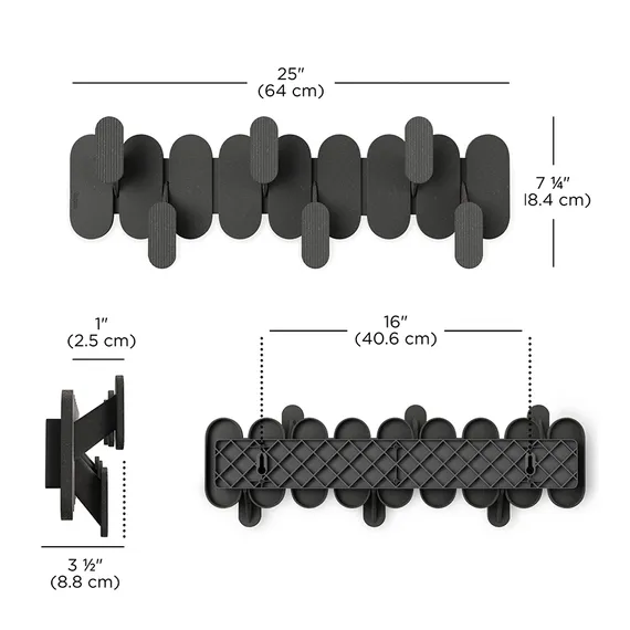 Вешалка настенная tempo, 6 крючков, черная
