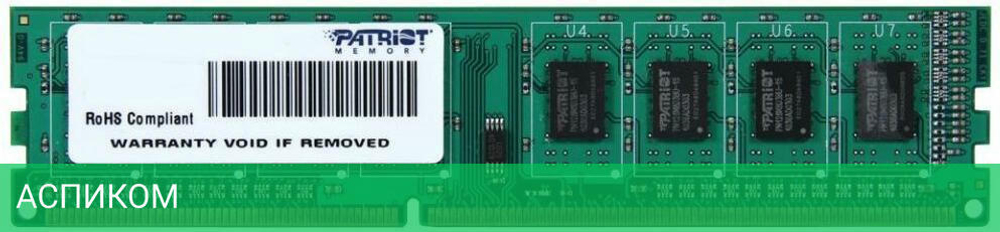 Оперативная память Patriot DDR3-1600 4GB PC-12800 (PSD34G160081)