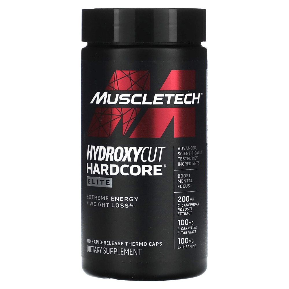 MuscleTech, Hardcore Elite, 110 термокапсул быстрого высвобождения