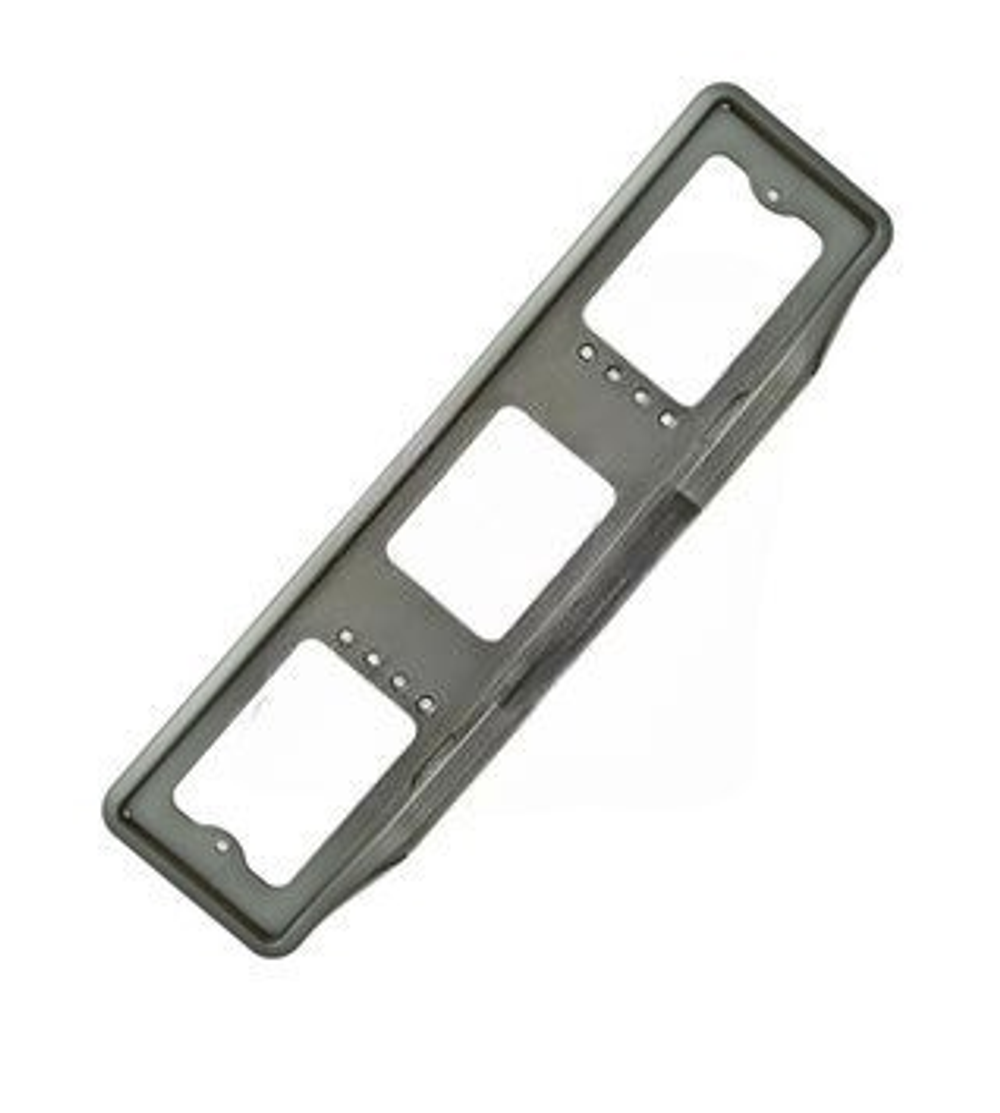 Рамка под номер с подсветкой и АвтоСТОП Серая ПРЕМИУМ АВ-ПР05-с