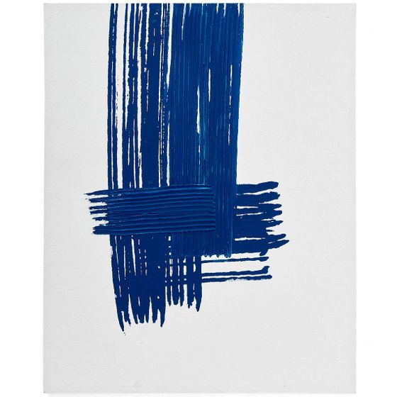 Абстрактное полотно Sagaro в бело-голубых тонах, 80x100 см
