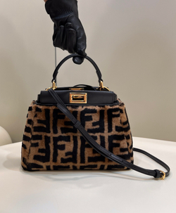 Fendi Peekaboo Mini Sheepskin Fur Bag