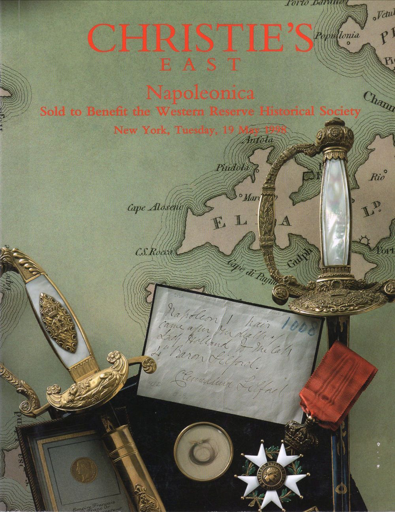 Каталог аукциона Christie's, Нью-Йорк, Наполеоника: Торги в пользу Западного общества сохранения истории от 19 мая 1998 года