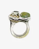 Кольцо Reglow Lab mycelium Mc-R-2 моховой агат галька