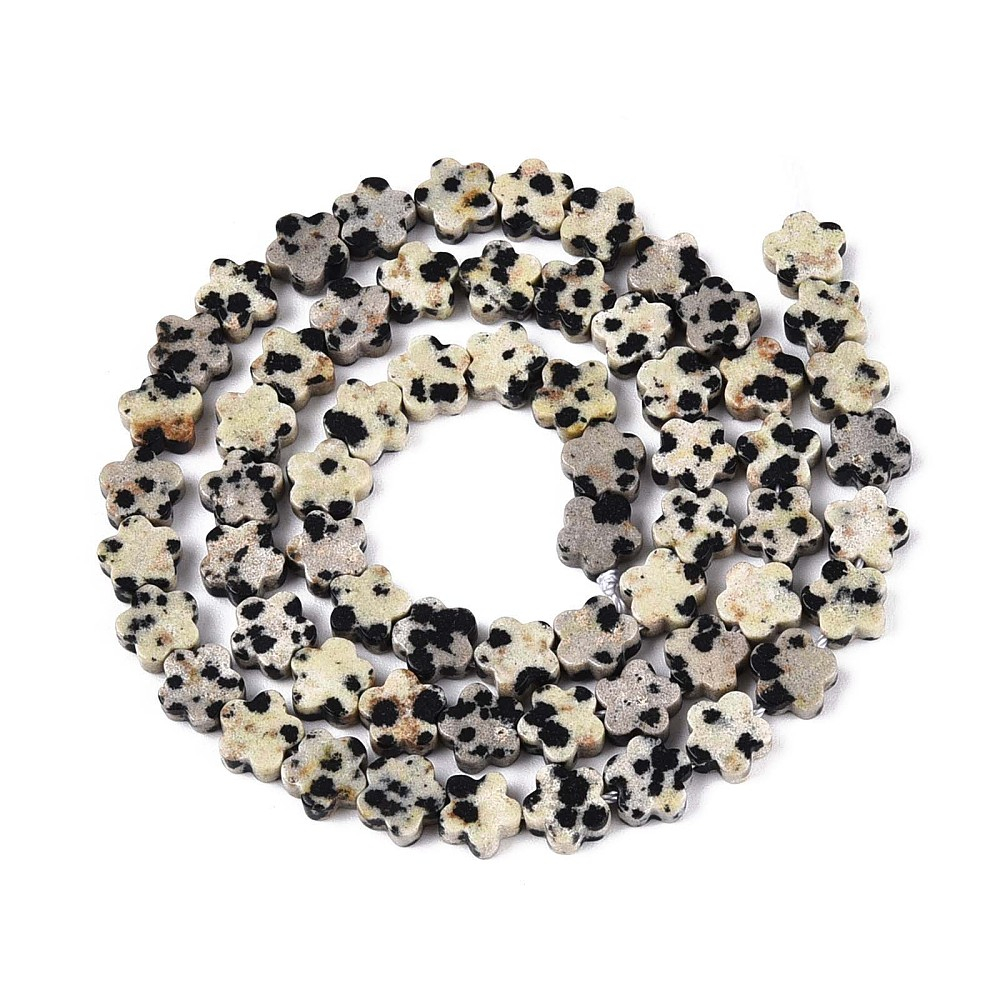Бусины из далматиновой яшмы Цветок 6мм (10шт)