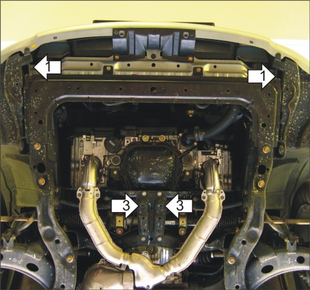 Защита картера Двигателя. 2 мм, Сталь. для Subaru Impreza 2000-2007 MOTODOR.02215