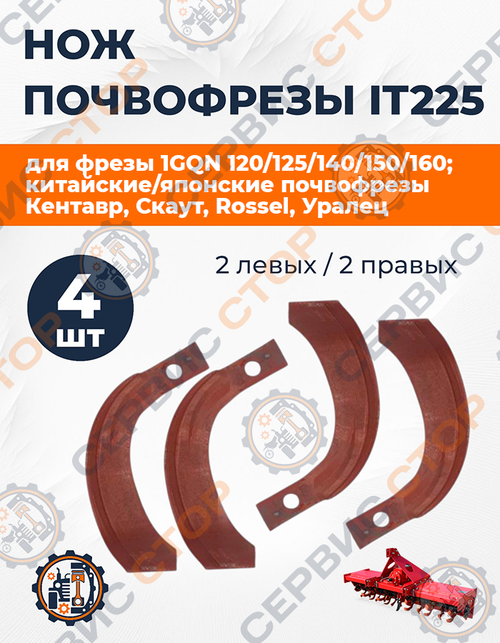 Комплект ножей почвофрезы IT225 (2+2 прав / лев)