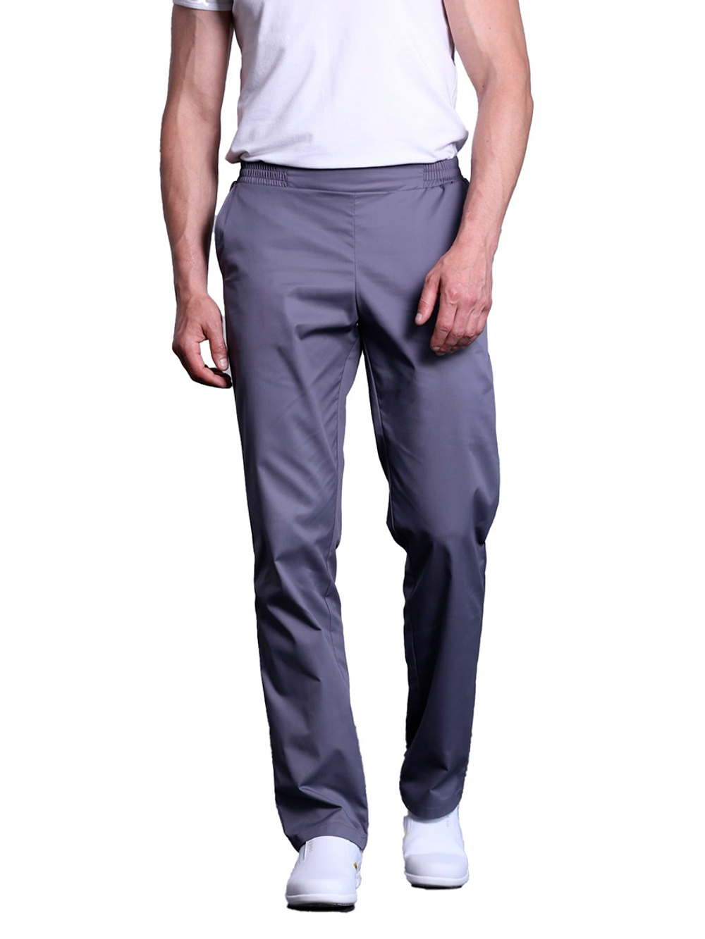 Брюки медицинские мужские Доктор стиль Комфорт с поясом на резинке, василек, 46