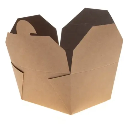 Контейнер бумажный Fold Double 600мл, 130х110х65мм, Крафт/крафт 50/уп