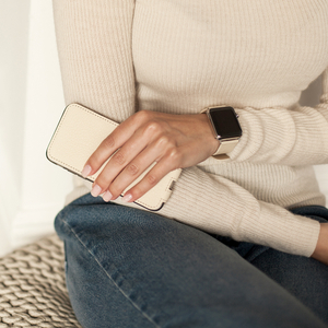 Чехол для iPhone X/XS из натуральной кожи теленка, молочного цвета