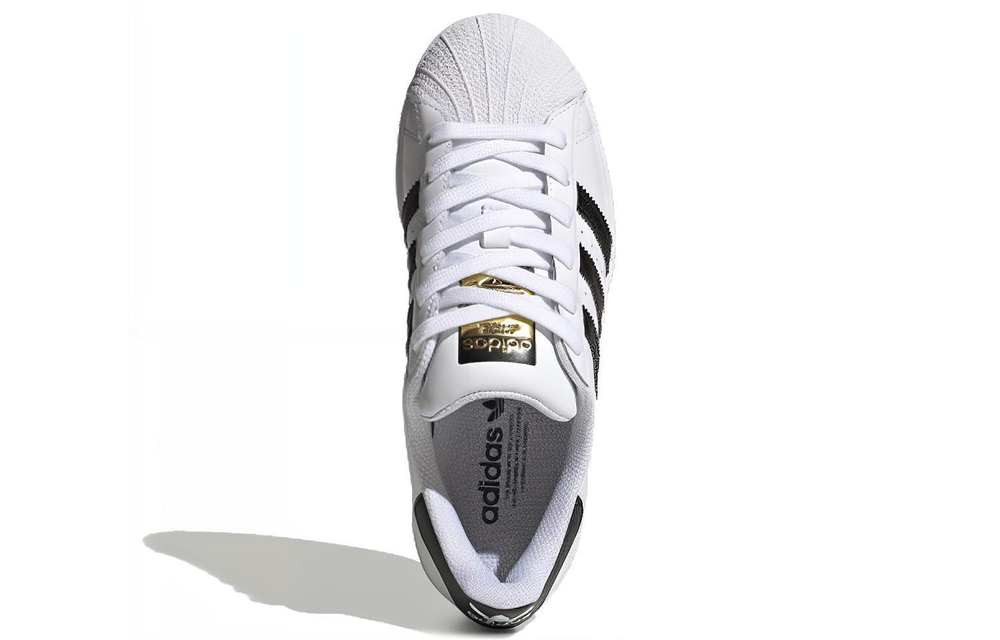 Big boy adidas originals Superstar J shell head trend avant-garde gold label classic low-top sneakers white and black