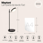 Настольная лампа офисная Maytoni Fad MOD070TL-L8B3K