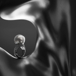 Кольцо с Морским Белым Жемчугом и Бриллиантами, R0249-1/1