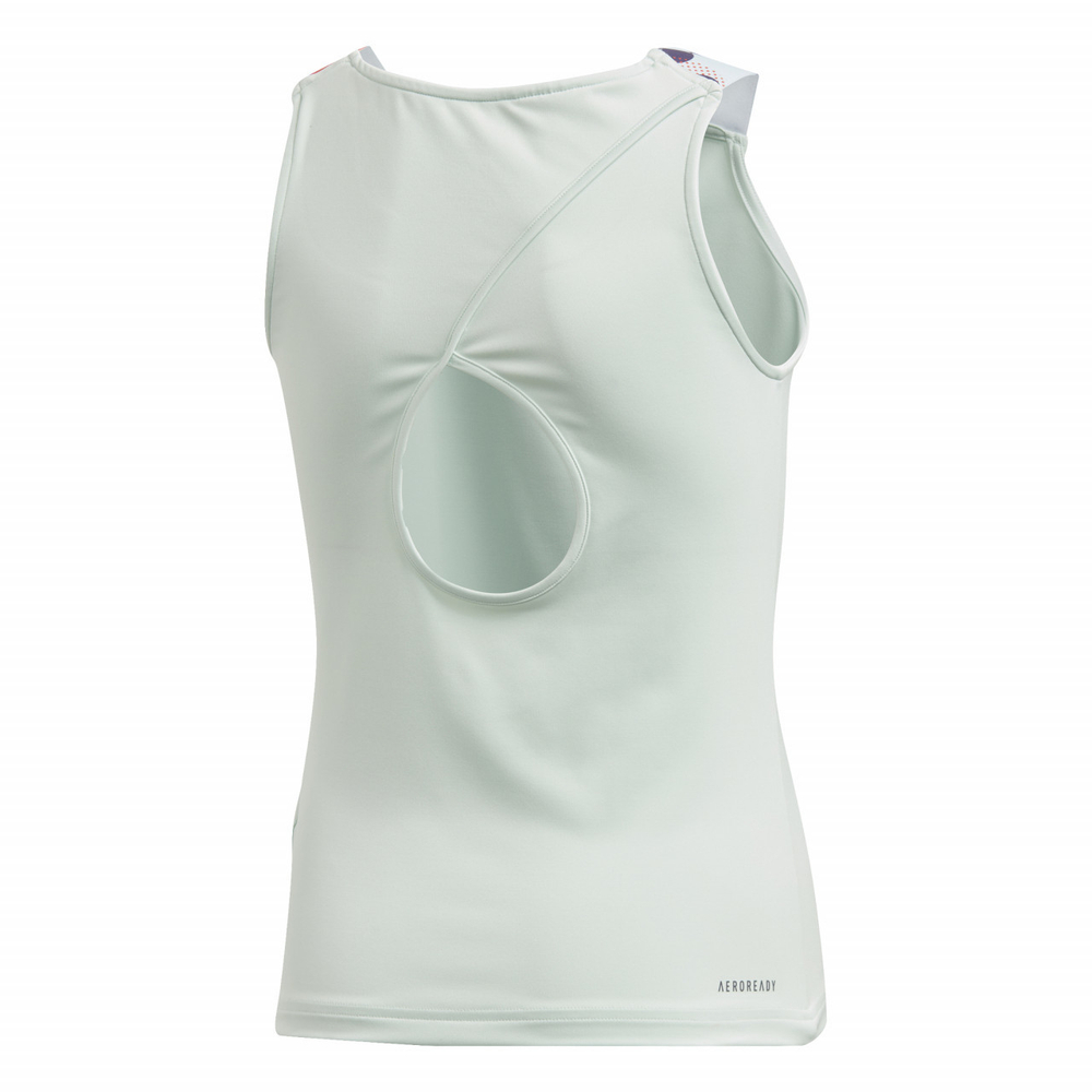 Футболка для девочки теннисная Adidas G Keyhole Tank - зеленый
