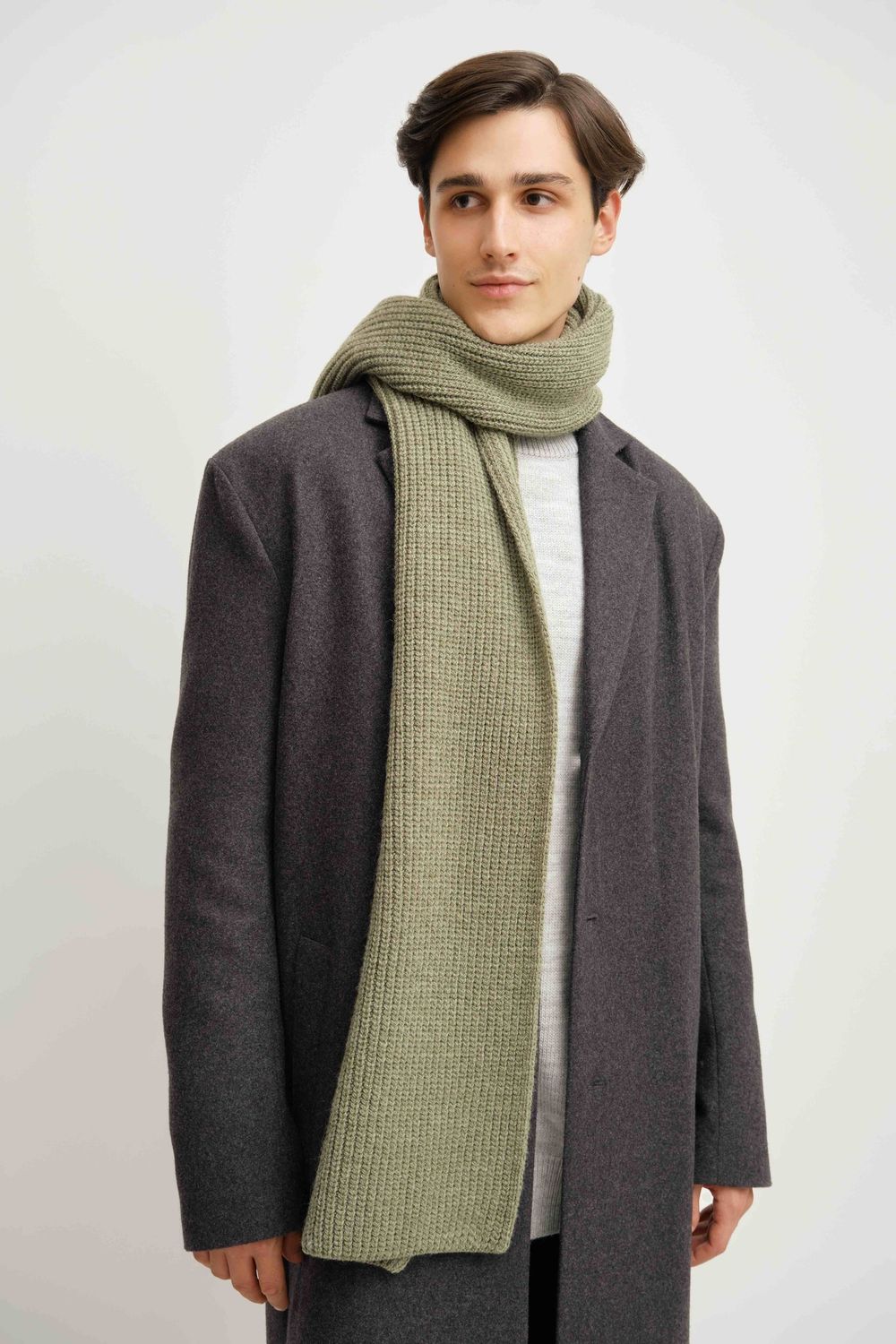 Шарф Weme вязаный оливковый