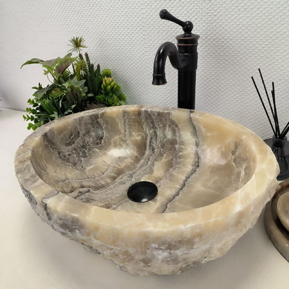 Раковина из оникса Erozy Grey EO-62212 (50*40*15) 0093