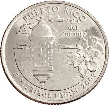 25 центов (1/4 доллара, квотер) 2009 США «Пуэрто-Рико» (D)