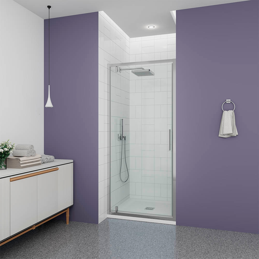 Душевая дверь Veconi Ottimo P30 CH, 900x1900, хром, стекло прозрачное