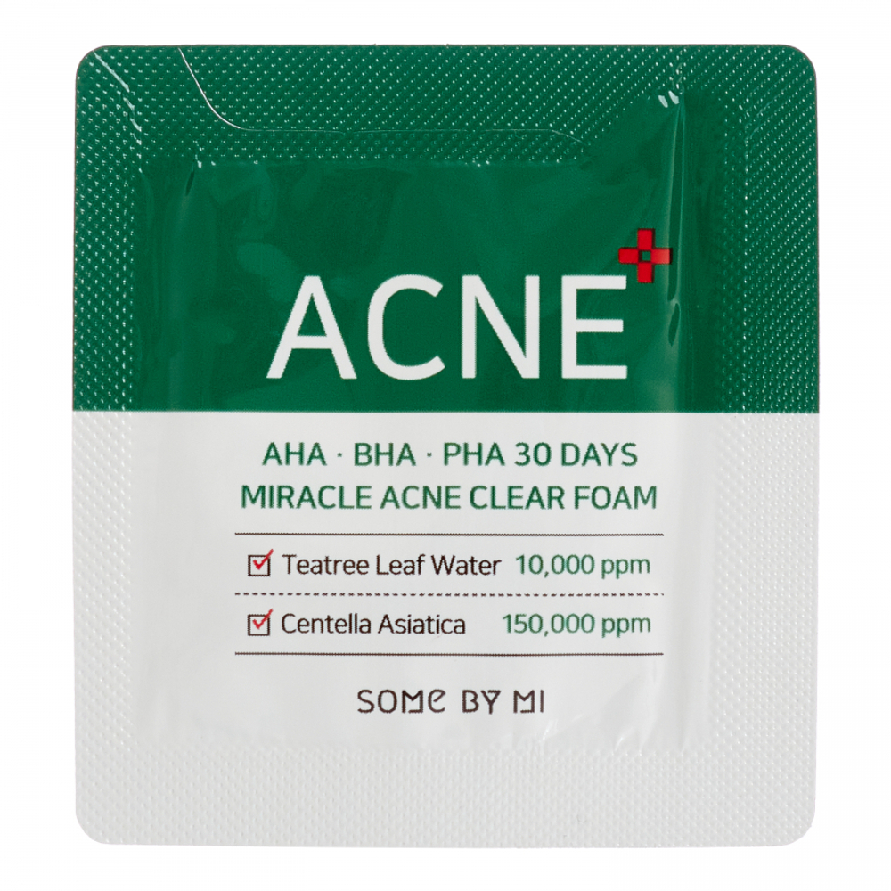 SOME BY MI AHA-BHA-PHA 30 DAYS MIRACLE ACNE CLEAR FOAM  [POUCH] Очищающая пенка для умывания с кислотами 1,5мл
