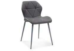 Стул на металлокаркасе Вальд экокожа серый / серый глянец