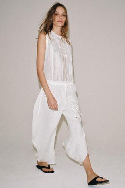 ZARA БЛУЗА С ВЫШИВКОЙ В РОМАНТИЧЕСКОМ СТИЛЕ — ZW COLLECTION, БЕЛЫЙ