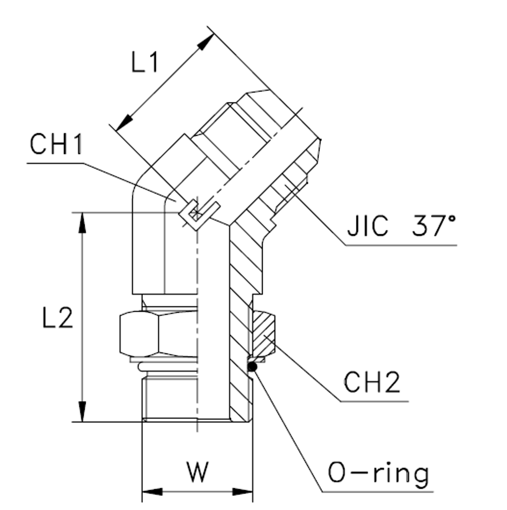 Штуцер FRA45 JIC 3/4" UNF3/4"