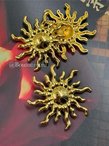Пуговицы Скиапар. золотистые в форме солнца