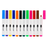 Фломастеры Basir, серия "Doodles",белый корпус, разноцветные чернила, набор 12 шт