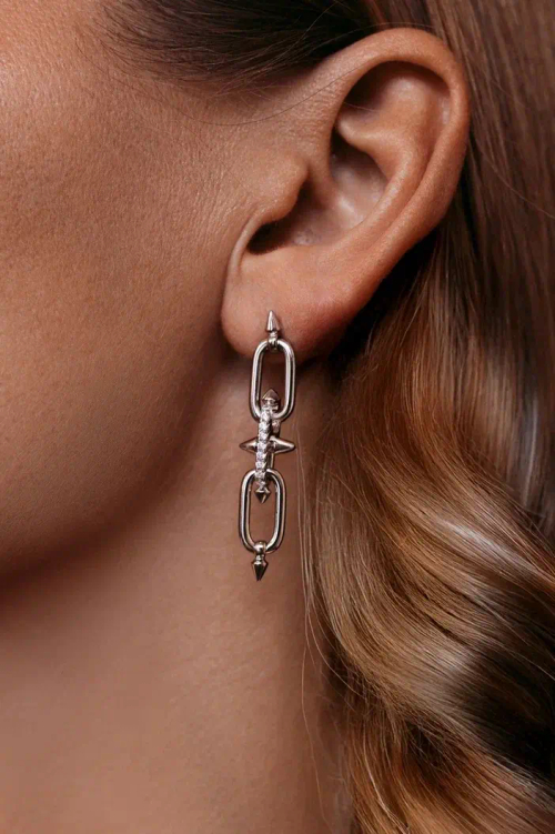 Серьги "Цепь с шипами"