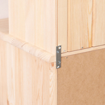 Шкаф витрина Лена двухдверный 90х39х192 см из массива сосны / буфет для кухни, в натуральной отделке